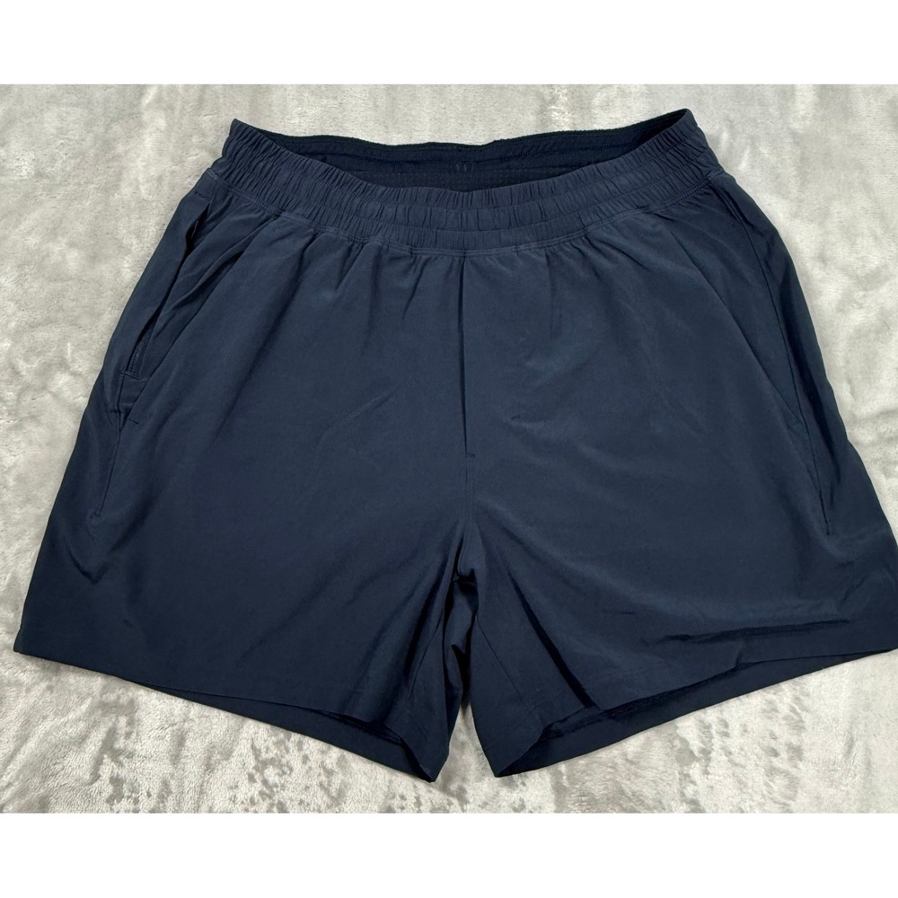 Lululemon Pace Breaker Lined Shorts 7 Mens Navy Blue Medium LM7B83S
